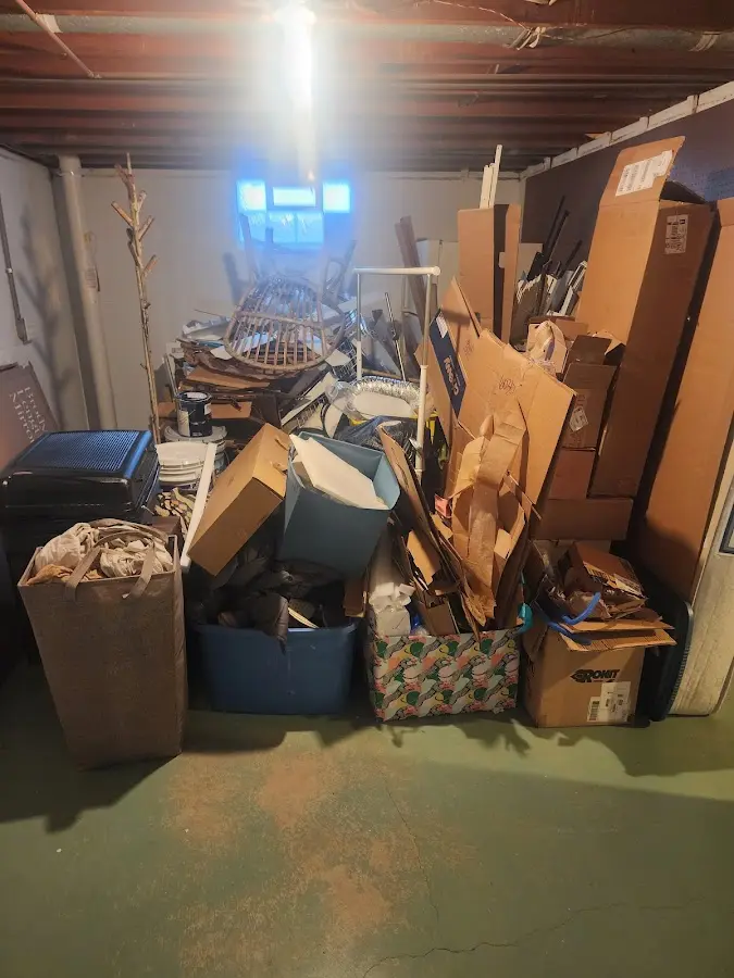 Roll-off dumpster container at job site for Roll Off Dumpster Rental in Rockland